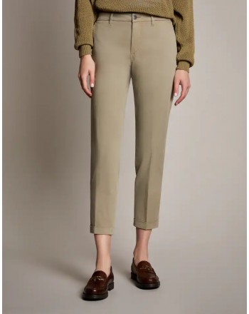 FAY - Smooth Satin Chino Trousers - Dove