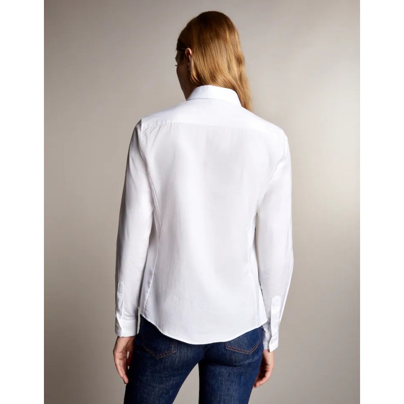 FAY - Camicia Slim Fit in Popeline di Cotone - Bianco