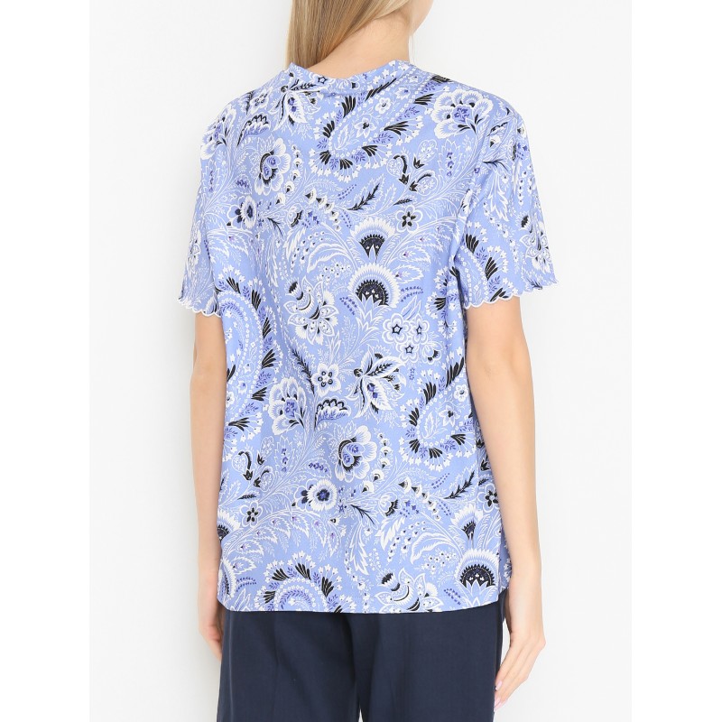 ETRO - Paisley Patterned T-Shirt - Light Blue