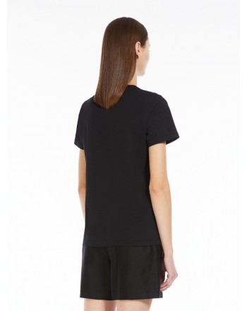 MAX MARA - ELMO Embroidered Cotton T-Shirt - Black