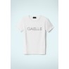 GAELLE - Roundneck Rhinestone Logo T-Shirt - White