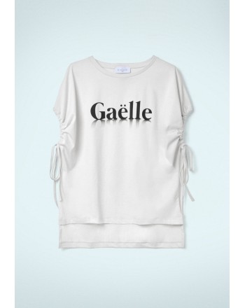 GAELLE - - T-Shirt con Logo e Coulisse - Bianco