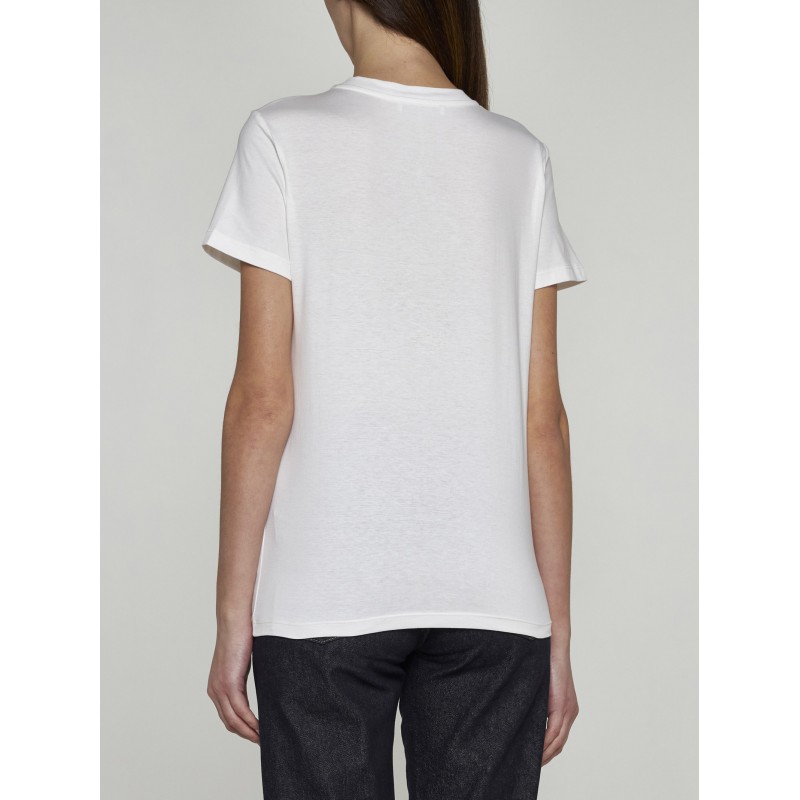 MAX MARA - ELMO Embroidered Cotton T-Shirt - White Background