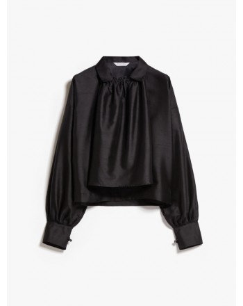 MAX MARA - CALLAS Cotton and Silk Shantung Shirt - Black
