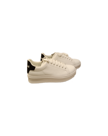 GAELLE - Leather Sneakers - White/Black