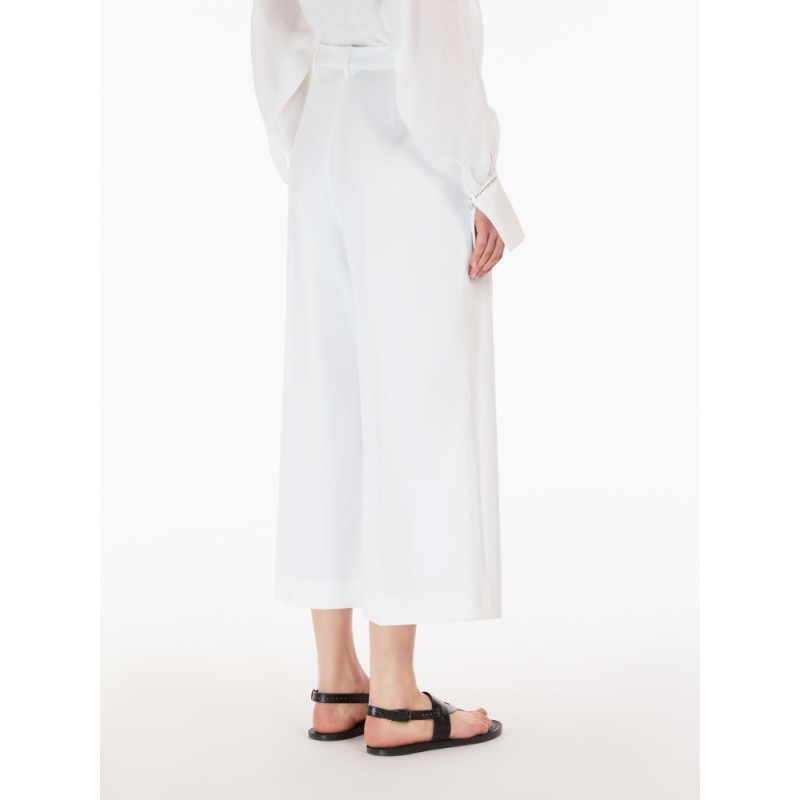 MAX MARA STUDIO - LEMBO Cotton Cropped Trousers - White