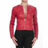 PINKO - Giacca Biker IRRORATRICE in pelle - Rosso