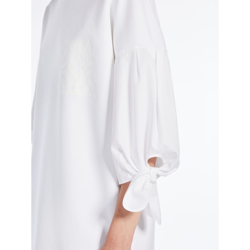 MAX MARA - AGORA Cotton Poeline T-Shirt Dress - White
