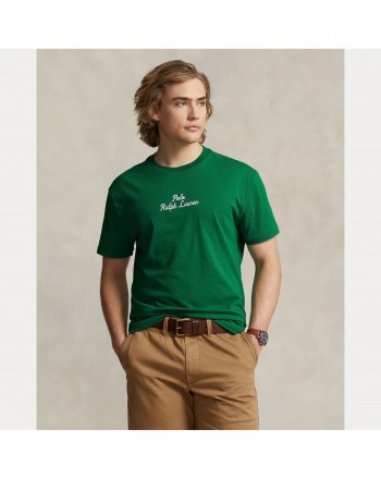 POLO RALPH LAUREN  - Embroiderd Logo T-Shirt - Green