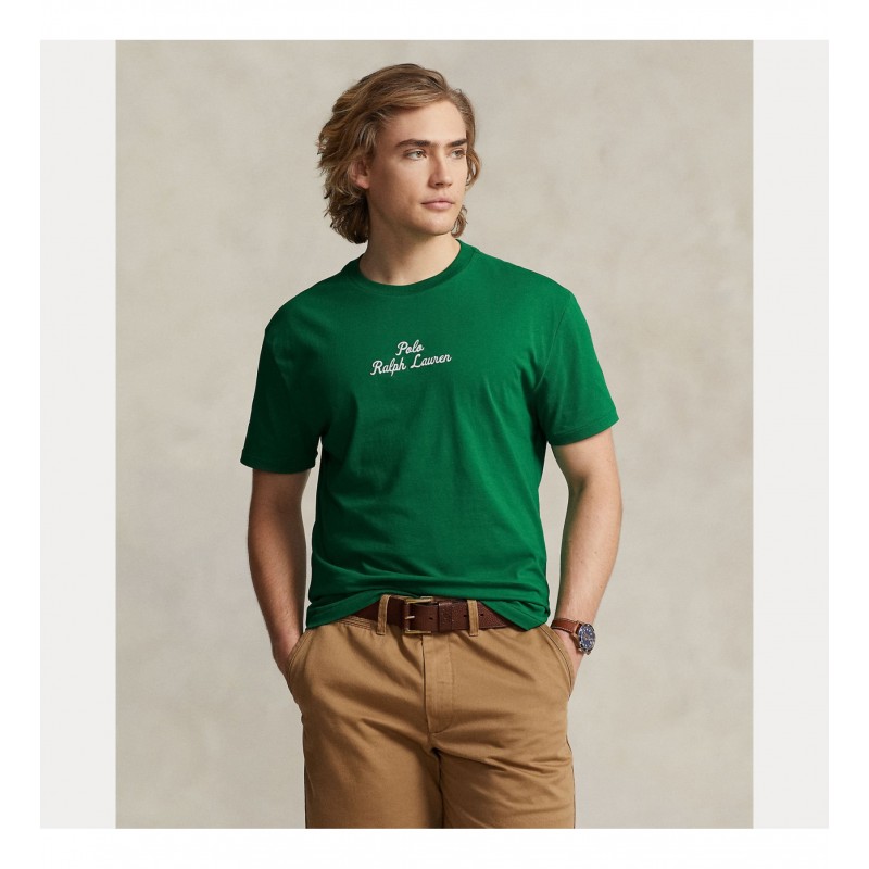 POLO RALPH LAUREN  - Embroiderd Logo T-Shirt - Green