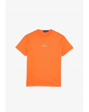 POLO RALPH LAUREN - T-Shirt in Cotone con Logo Ricamato - Orange