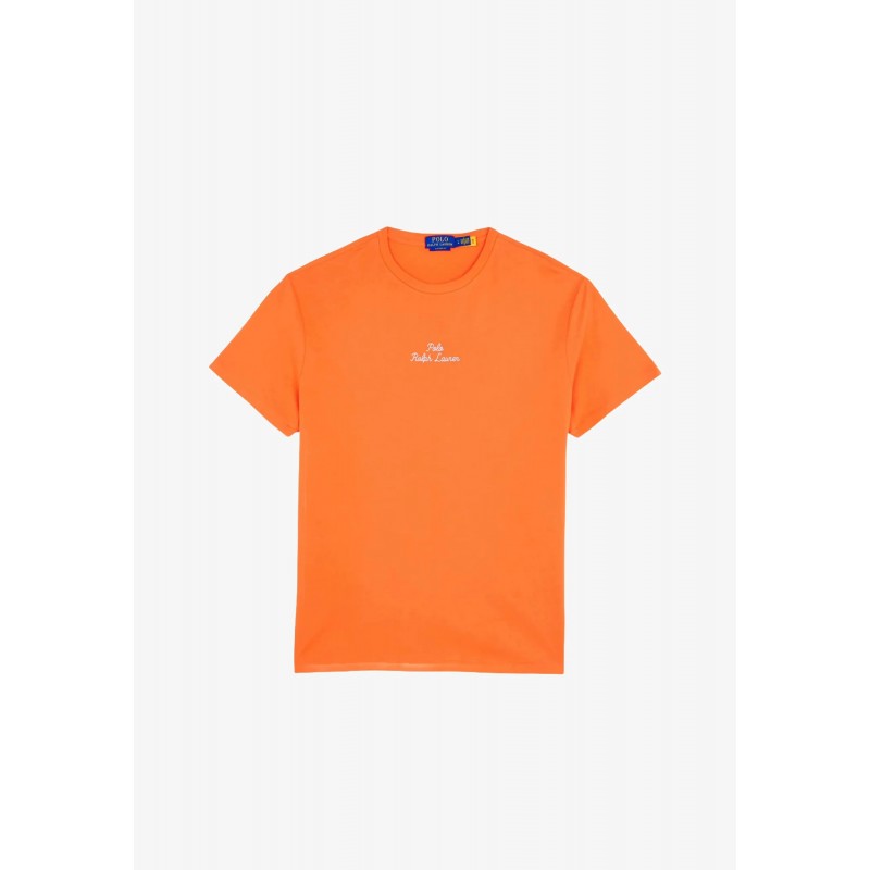POLO RALPH LAUREN  - Embroiderd Logo T-Shirt - Orange