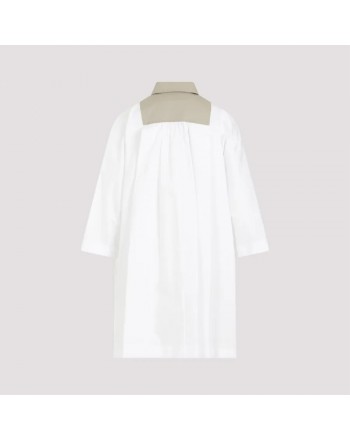 MAX MARA - TATTICO Cotton Dress - White/Ecru