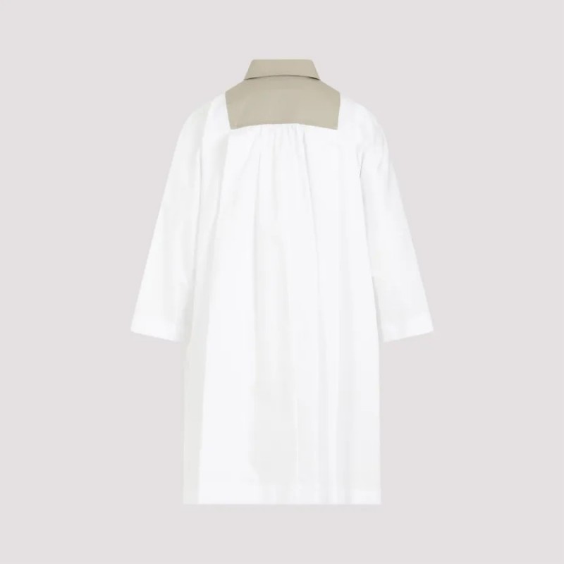 MAX MARA - TATTICO Cotton Dress - White/Ecru
