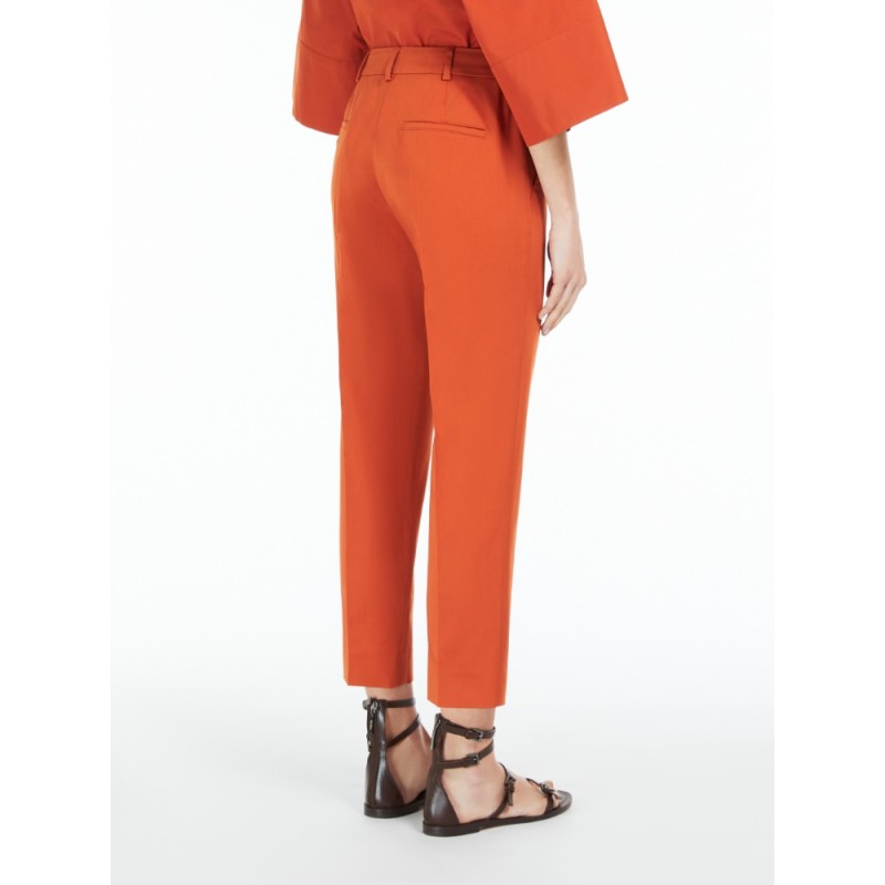 MAX MARA - LINCE Stretch Satin Trousers - Leather