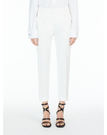MAX MARA - LINCE Stretch Satin Trousers - White
