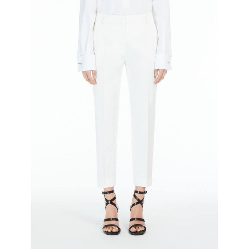 MAX MARA - LINCE Stretch Satin Trousers - White