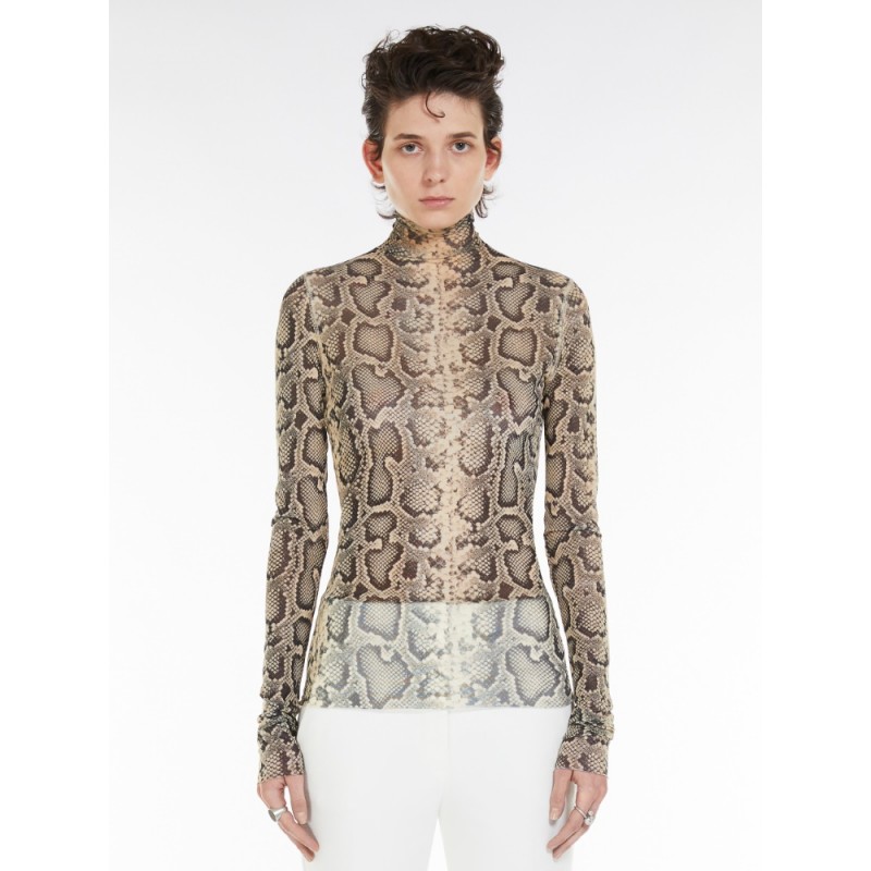 SPORTMAX -  PROTEO Printed Tulle T-Shirt - Leopard