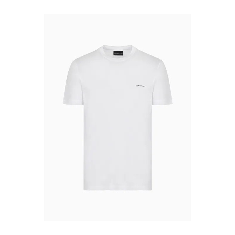 EMPORIO ARMANI - T-Shirt in Jersey con Micro Logo - Bianco