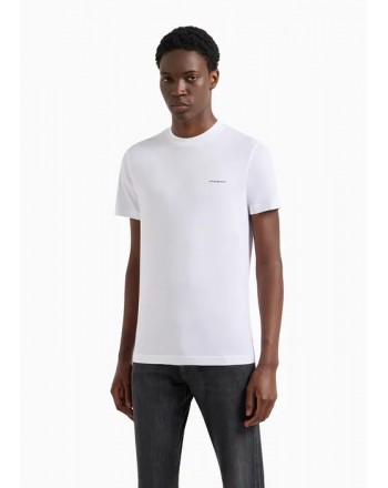 EMPORIO ARMANI - T-Shirt in Jersey con Micro Logo - Bianco