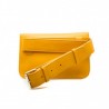 LOVE MOSCHINO - Ecoleather  Fanny Pack with Love and Peace Patches - Mustard Yellow