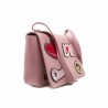LOVE MOSCHINO - Ecoleather Bag with Patches - Pink