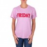 ALBERTA FERRETTI -  Cotton jersey T-shirt with FRIDAY logo - Lilac
