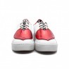 LOVE MOSCHINO - Sneakers in Pelle con Cuore - Bianco/Rosso