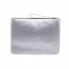 PINKO - INVENTI leather envelope bag - Argento/Fucsia