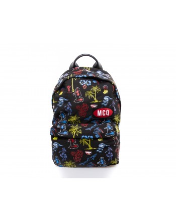 MCQ BY ALEXANDER MCQUEEN -  Classic Backpack with Multicolour Pattern  - Black