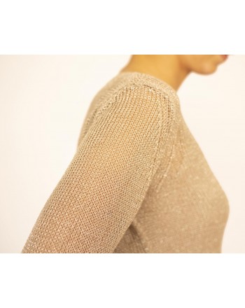 MAX MARA - Micropierced Cotton Knit FIUMANA - Rope Beige