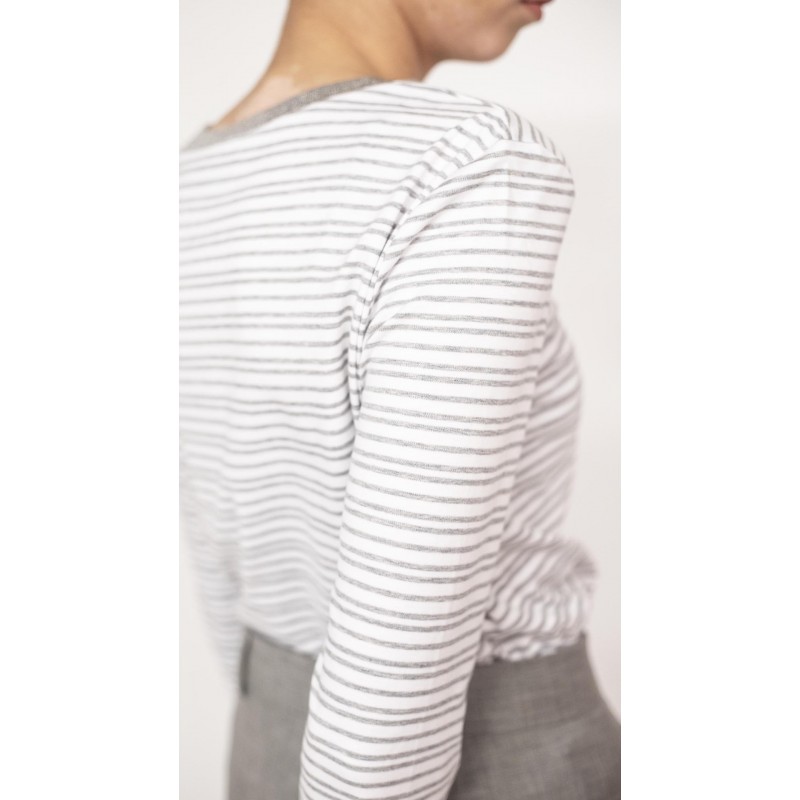 MAX MARA STUDIO - Jersey T-Shirt - White/Grey