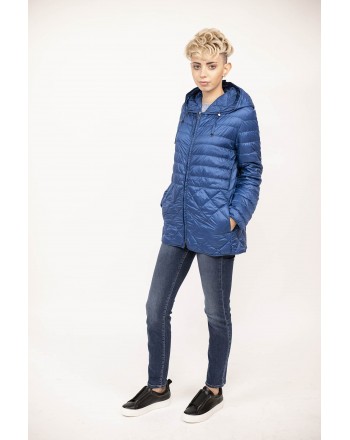 MAX MARA  THE CUBE - Lightweight Down Jacket  ETRES with Hood and Pockets  - Blue