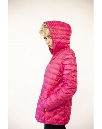 MAX MARA  THE CUBE - Lightweight Down Jacket ETRES with Hood - Fucsia