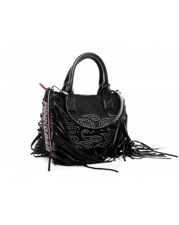 PINKO - Shopping Bag with fringes KENIA - Black