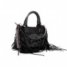 PINKO - Shopping Bag with fringes KENIA - Black