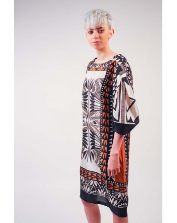 ALBERTA FERRETTI - Silk Tribal patterned Dress - Multicolour