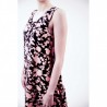 PINKO - Floral print Cady Dress - Black/Pale pink/Red