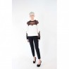 PINKO - DIDATTICO Sweater in Jersey and lace - White/Black