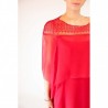 ALBERTA FERRETTI - Silk dress with Lace - Red