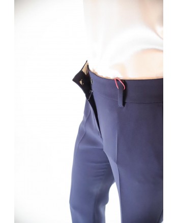 MAX MARA STUDIO - Pantalone SALATO in cady di cotone - Blu
