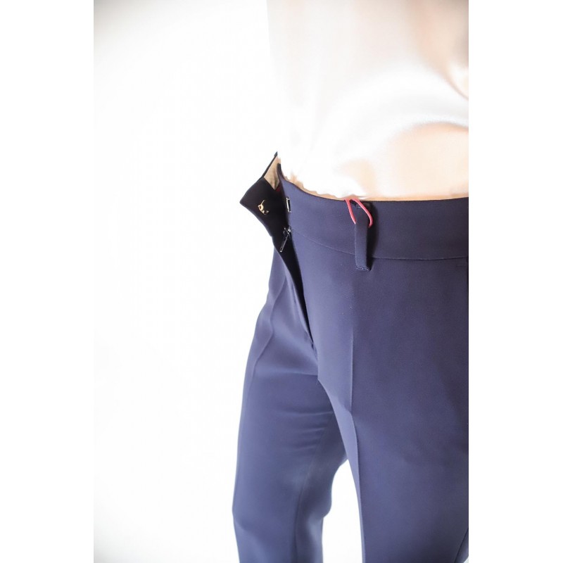 MAX MARA STUDIO - SALATO trousers in cotton cady - Blue