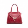 PINKO - AVOSSA Bag in veal and silk - Red