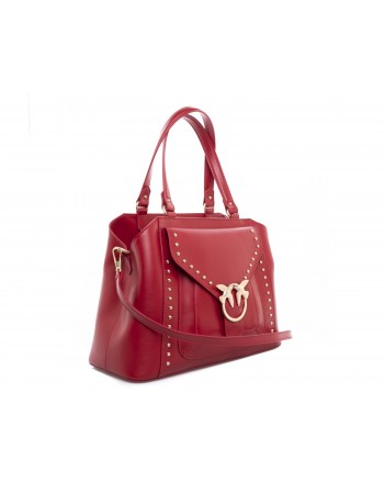 PINKO - AVOSSA Bag in veal and silk - Red