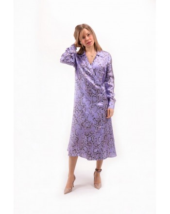PINKO - Pithon Patterned Twill Dress AMALIA - Lilac/Violet