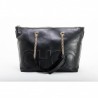 JIMMY CHOO - ALLEGRA  Leather Shopping Bag with CHOO printed Logo - Black