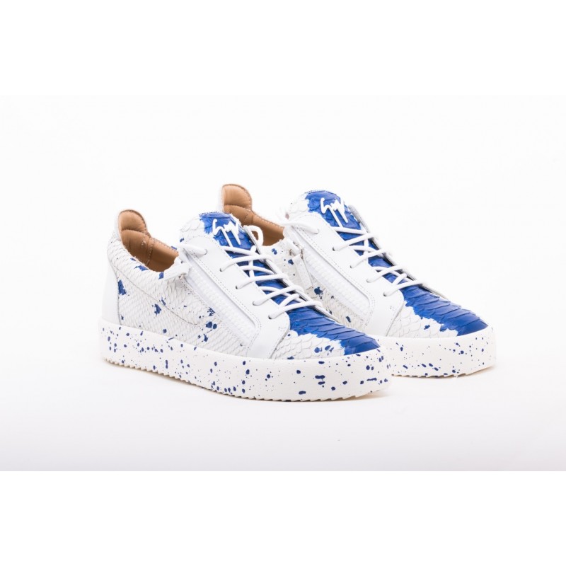 GIUSEPPE ZANOTTI -   Sneakers  Low Top DOUBLE SKETCH - Bianco e Blu