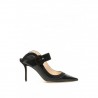 JIMMY CHOO - Leather and Suede Mules HENDRIX 85 - Black