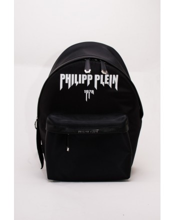 PHILIPP PLEIN - Fabric ROCK PP Backpack with Logo and Pocket  - Black