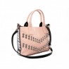PINKO -  PRESANELLA Patent leather  bag with studs - Pink